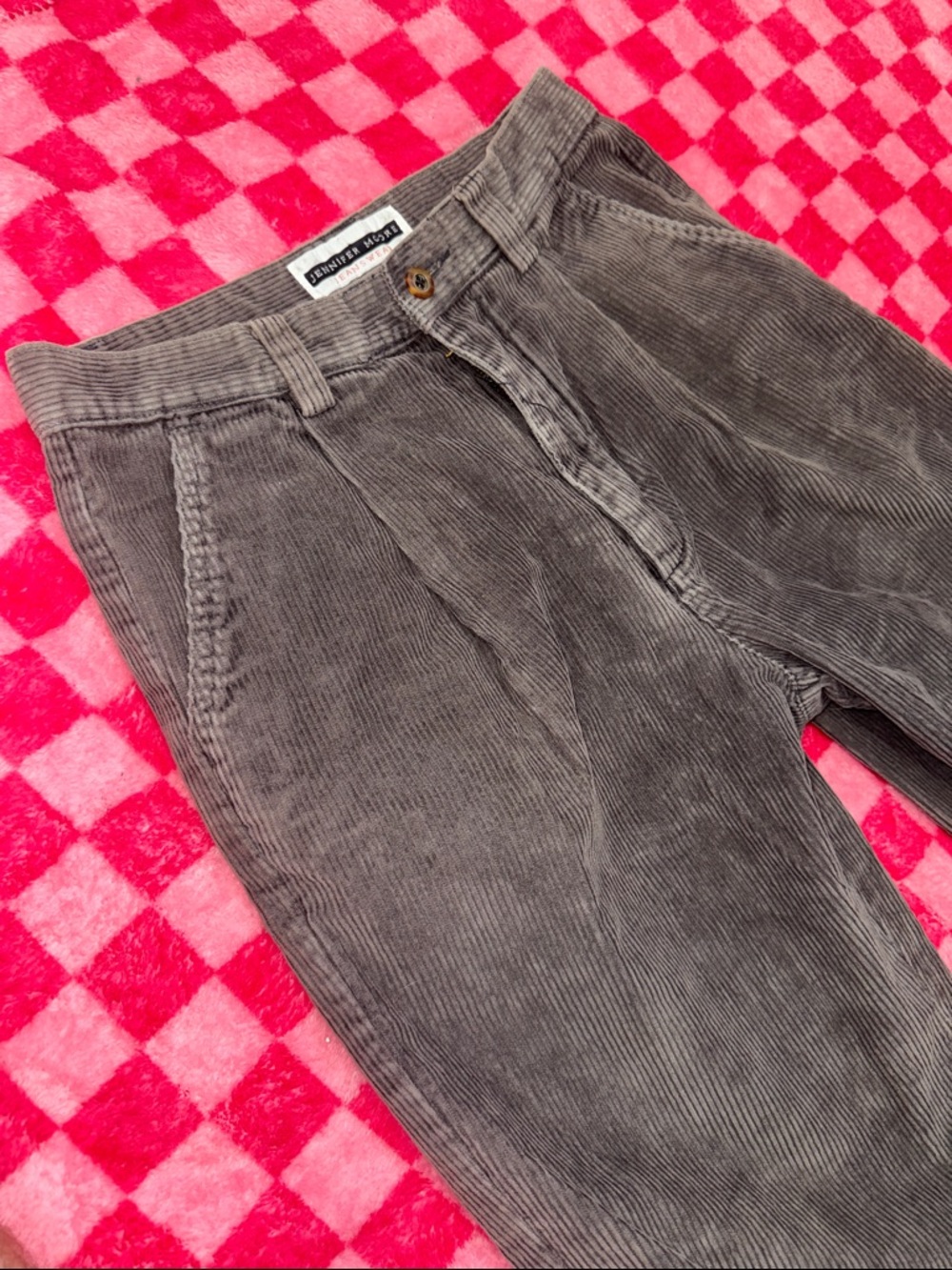 Jennifer Moore Brown Corduroy Pleated Women’s Pants - Picture 3 of 6
